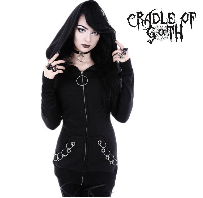 Cradle Of Goth Gothic Rings Hoodie (plus Sizes Available) 1 Cradle Of Goth Gothic Rings Hoodie (plus Sizes Available)