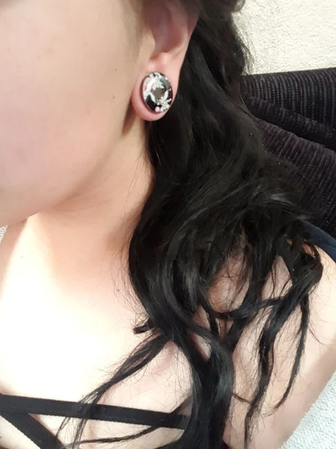 Cradle Of Goth Flowers Of Eternity Plugs EARRINGS 2 Cradle Of Goth Flowers Of Eternity Plugs EARRINGS