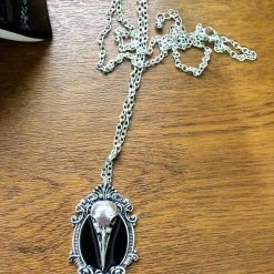 Cradle Of Goth Black Mirror Raven Necklace NECKLACES