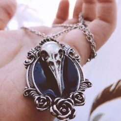 Cradle Of Goth Black Mirror Raven Necklace NECKLACES