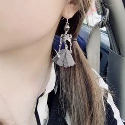 Cradle Of Goth Dangling Skeletons Earrings