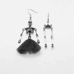 Cradle Of Goth Dangling Skeletons Earrings