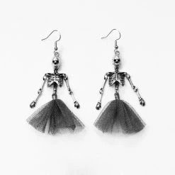 Cradle Of Goth Dangling Skeletons Earrings