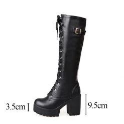 Cradle Of Goth Knee High Goth Boots (Vegan Leather)