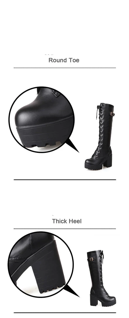 Cradle Of Goth Knee High Goth Boots (Vegan Leather) 4 Cradle Of Goth Knee High Goth Boots (Vegan Leather)