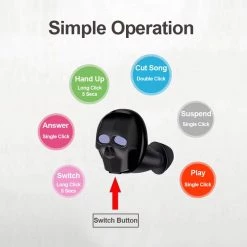 Cradle Of Goth Skull Bluetooth Earphones MISCELLANEOUS