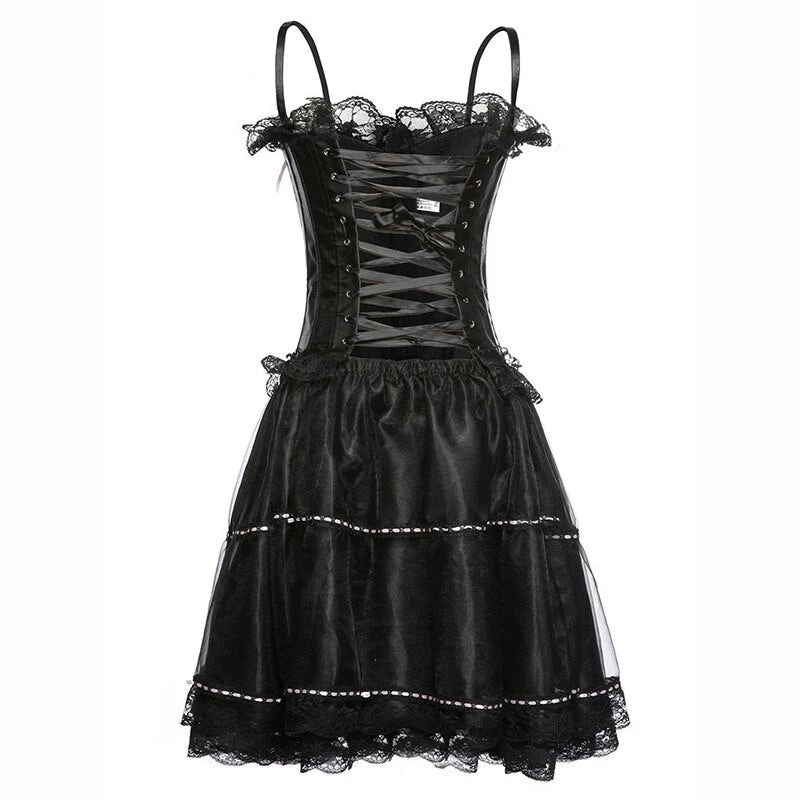 Cradle Of Goth Satin Corset Dress (plus Sizes Available) LINGERIE 4 Cradle Of Goth Satin Corset Dress (plus Sizes Available) LINGERIE