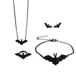 Cradle Of Goth NECKLACES Batty Set (Necklace, Ring, Bracelet And Earrings)