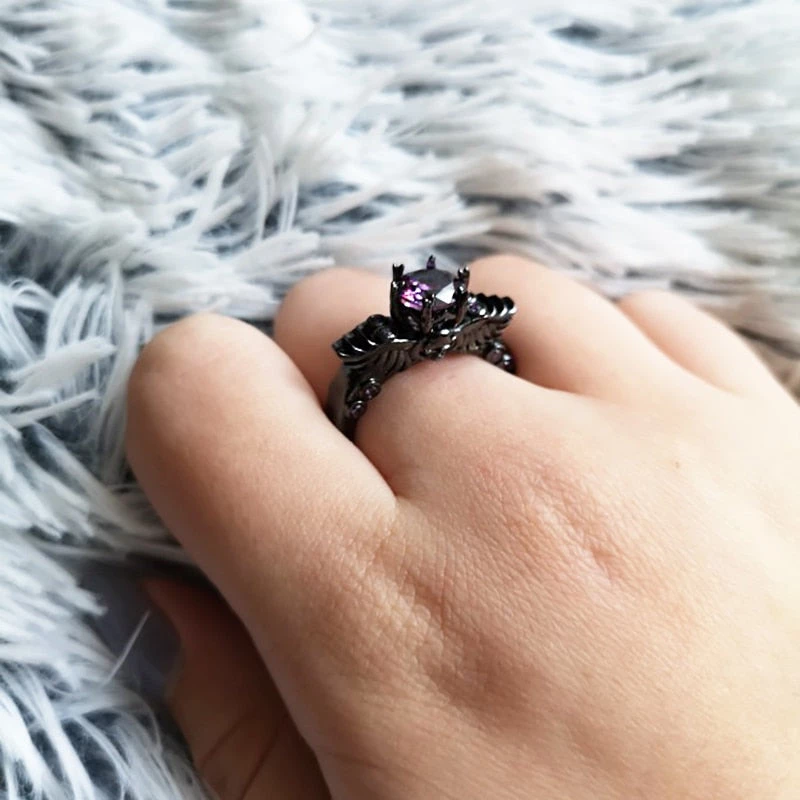 Cradle Of Goth Purple Wings Of Darkness Ring RINGS 3 Cradle Of Goth Purple Wings Of Darkness Ring RINGS