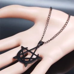 Cradle Of Goth Pentagram Moon Necklace NECKLACES