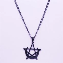 Cradle Of Goth Pentagram Moon Necklace NECKLACES