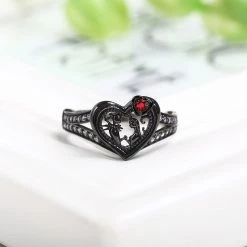 Cradle Of Goth Black Heart Ring
