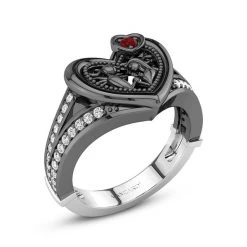 Cradle Of Goth Black Heart Ring