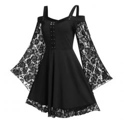Cradle Of Goth DRESSES Flared Lace Dress