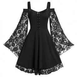 Cradle Of Goth DRESSES Flared Lace Dress 9 Cradle Of Goth DRESSES Flared Lace Dress
