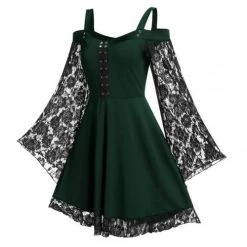 Cradle Of Goth DRESSES Flared Lace Dress 11 Cradle Of Goth DRESSES Flared Lace Dress