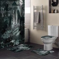 Cradle Of Goth Horror Shower Curtain And Rug Set BATH 33 Cradle Of Goth Horror Shower Curtain And Rug Set BATH