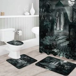 Cradle Of Goth Horror Shower Curtain And Rug Set BATH 28 Cradle Of Goth Horror Shower Curtain And Rug Set BATH