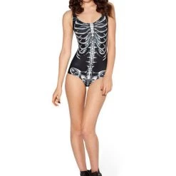 Cradle Of Goth GOTH SWIMWEAR Skeleton One-piece