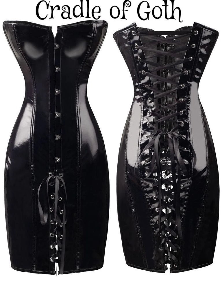 Cradle Of Goth Miss Dominatrix Leather Dress (Vegan) LINGERIE 1 Cradle Of Goth Miss Dominatrix Leather Dress (Vegan) LINGERIE