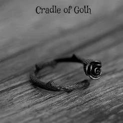 Cradle Of Goth RINGS Black Rose Ring