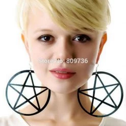 Cradle Of Goth Pentagram Earrings