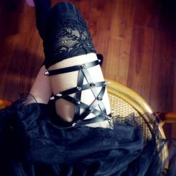 Cradle Of Goth GARTERS Spiked Pentagram Garter 11 Cradle Of Goth GARTERS Spiked Pentagram Garter