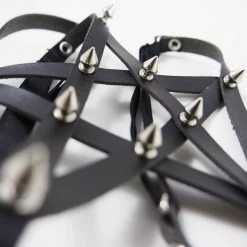 Cradle Of Goth GARTERS Spiked Pentagram Garter 10 Cradle Of Goth GARTERS Spiked Pentagram Garter