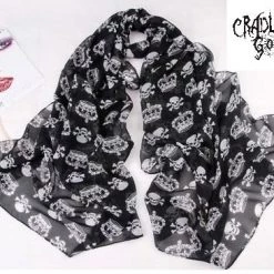 Cradle Of Goth SCARVES Skull Queen Scarf