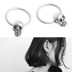 Cradle Of Goth Skull Hoop Earrings