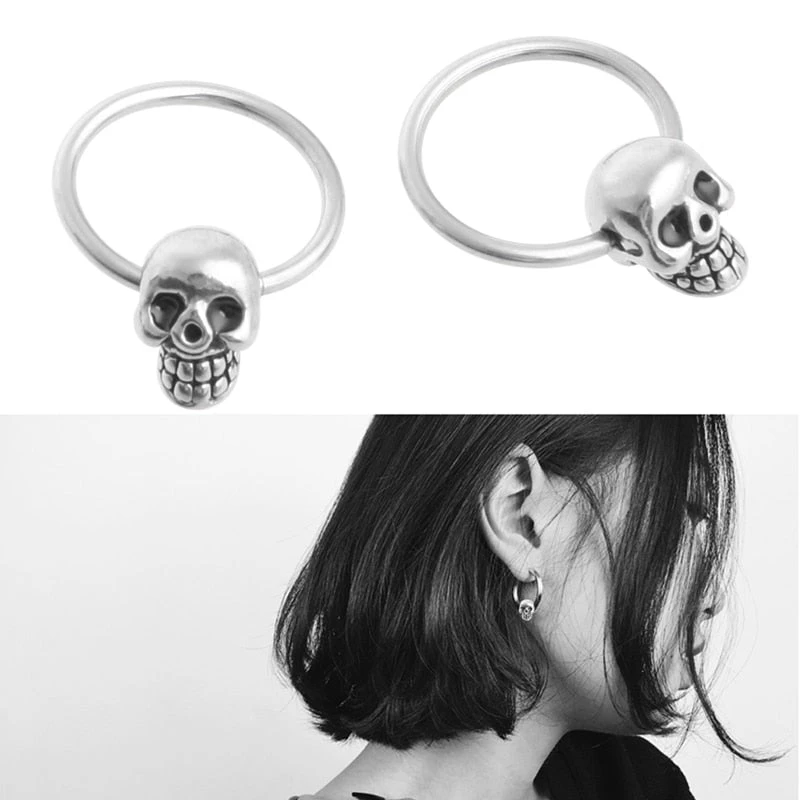 Cradle Of Goth Skull Hoop Earrings 1 Cradle Of Goth Skull Hoop Earrings
