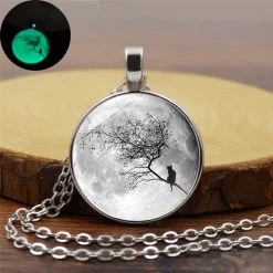 Cradle Of Goth Gray Moon Necklace
