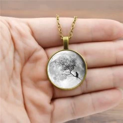Cradle Of Goth Gray Moon Necklace