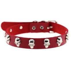 Cradle Of Goth Vegan Leather Choker With Skulls