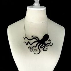 Cradle Of Goth Black Octopus Necklace