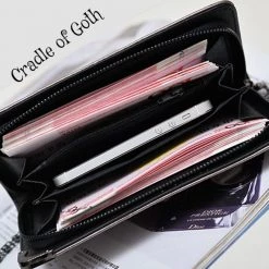 Cradle Of Goth Grinning Skull Long Wallet (Vegan Leather) WALLETS