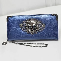 Cradle Of Goth Grinning Skull Long Wallet (Vegan Leather) WALLETS