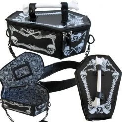 Cradle Of Goth Skeleton Casket Purse