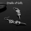 Cradle Of Goth Crow Skull Earrings