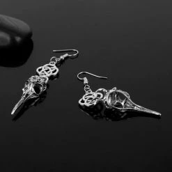 Cradle Of Goth Crow Skull Earrings