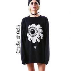 Cradle Of Goth Staring Death Eye Oversized Sweater
