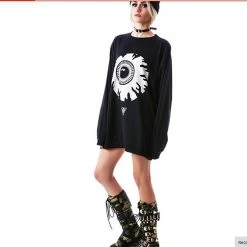Cradle Of Goth Staring Death Eye Oversized Sweater