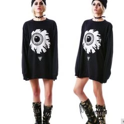 Cradle Of Goth Staring Death Eye Oversized Sweater