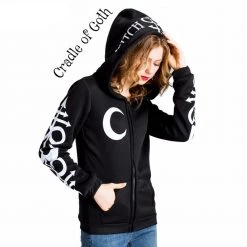 Cradle Of Goth HOODIES & SWEATERS Moon Witch Hoodie (plus Sizes Available)