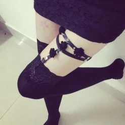 Cradle Of Goth Spiked Flower Garter