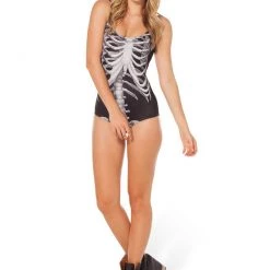 Cradle Of Goth GOTH SWIMWEAR Skeleton One-piece