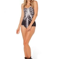 Cradle Of Goth GOTH SWIMWEAR Skeleton One-piece