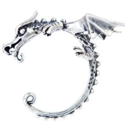Cradle Of Goth Clingy Dragon Silver Earrings