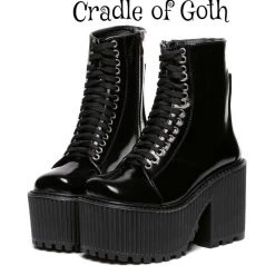 Cradle Of Goth SHOES Satan's Doll Boots (Vegan, Handmade)