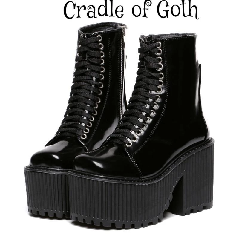 Cradle Of Goth SHOES Satan's Doll Boots (Vegan, Handmade) 1 Cradle Of Goth SHOES Satan's Doll Boots (Vegan, Handmade)